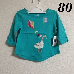 新品 GAP ギャップ 長袖Tシャツ 80 タグ付き 未使用 ベビー リボン トップス カットソー