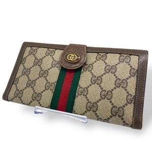 GUCCI オールドグッチ　長財布　シェリーライン　GG柄　PVCレザー