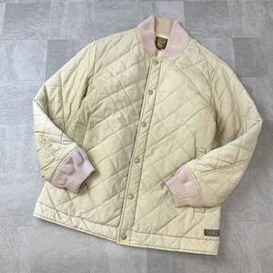 AIGLE エーグル キルティングジャケット MA1 メンズ Sサイズ ベージュ アウトドア キャンプ