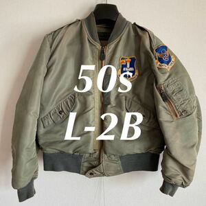 L-2B 黒タグ ヴィンテージ USAF L2B 米軍 実物 50s Large 初期型 フライトジャケット vintage 