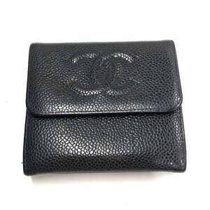 CHANEL シャネル 財布 二つ折り ココマーク キャビアスキン 7881942 箱付き【CKARA025】