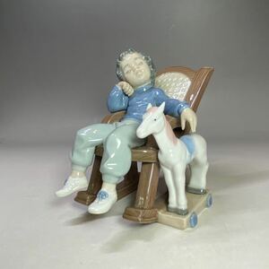 LLADRO　リヤドロ 5846 へとへと 絶版廃盤 子供 ロッキングチェア 置物 インテリア 美術品 男の子 馬