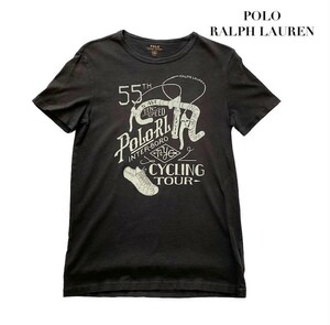 中古 ポロ ラルフローレン POLO RALPH LAUREN 半袖 Tシャツ 55th グレー サイクリングツアー メンズ Sサイズ