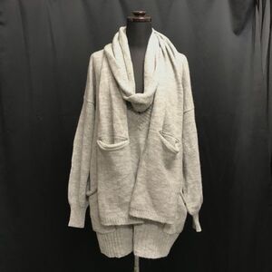 ボディドレッシング デラックス/BODY DRESSING Deluxe★マフラー・ストール付き/深Vネックセーター【38/M/グレー】sweater◆BH343