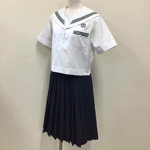 O52/(中古) 兵庫県 飾磨西中学校 セーラー服 上下セット /160A/W63/セーラー/夏スカート/KANKO/夏服/中学校/高校/女子学生/制服/学生服