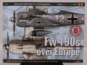 洋書 Fw 190ヨーロッパ防空戦 カラー資料本 mini TOPCOLORS 35 Fw 190s over Europe Part 1 KAGERO 発行 ※付録デカール付き[1]Z0782