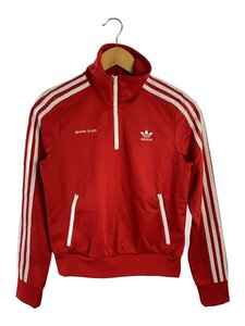 adidas◆sporty&rich/ハーフジップ/スウェット/M/コットン/RED/無地/jd3766