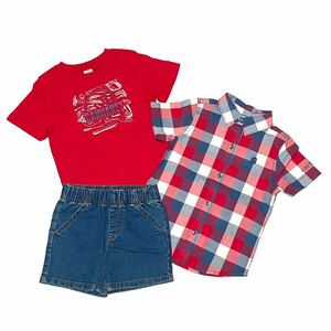 新品未使用 USA charhartt カーハート キッズ 24m 3点セットTシャツ ハーフパンツ 短パン 子供服 半ズボン