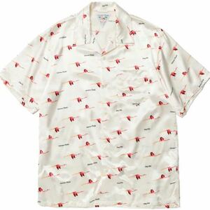 正規品 美品 Human Made Flamingo Aloha Shirt White 半袖シャツ 総柄 ハワイアンシャツ アロハシャツ