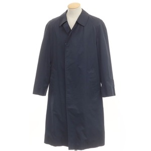 【中古】アクアスキュータム Aquascutum ツイルコットンポリエステル ステンカラーコート ネイビー【サイズ36】