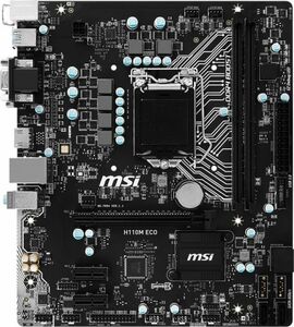 MSI H110M ECO LGA 1151 Intel H110 HDMI SATA 6Gb/s USB 3.1 Micro ATX Intel Motherboard