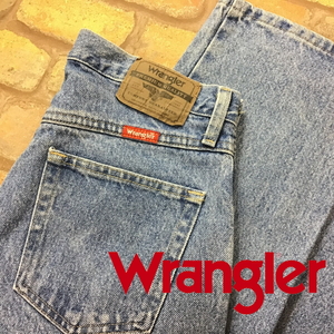 SDN4-015★USA直輸入★良品★【Wrangler ラングラー】ストレート 5ポケット アイスウォッシュデニムパンツ【W30×L32】ワーク 古着