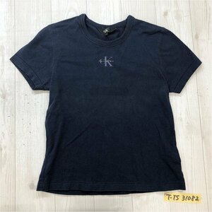 Calvin Klein カルバンクライン レディース ロゴプリント 半袖Tシャツ M 紺