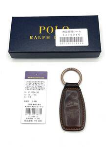 POLO RALPH LAUREN｜ポロ ラルフ ローレン　キーリング　レザー　ロゴ　全長約9.5cm　箱付き