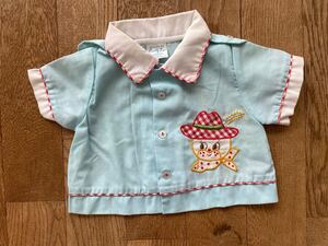 子供服 ベビー 半袖 上着 キッズ 古着 USA ヴィンテージ 80年代 レトロ 下北 アメカジ used 輸入 夏物 トップス シャツ 可愛い アップリケ