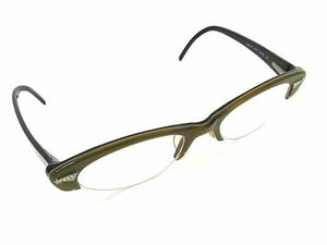 1円 CHANEL シャネル 度入り スター 星 ラインストーン メガネ 眼鏡 めがね レディース カーキ系×ブラック系 FE1859