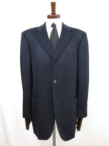 超美品【ヒューゴボス HUGO BOSS】ロロピアーナ生地 カシミア×ウール シングル3ボタン 肉厚 ジャケット (メンズ)42S ネイビー系□17MJ9822