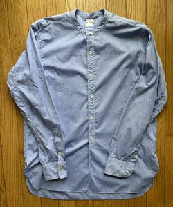 キャプテンサンシャイン　KAPTAIN SUNSHINE Band Collar Shirts サイズM サックスブルー