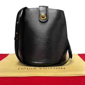 極 美品 希少品 LOUIS VUITTON ルイヴィトン ヴィンテージ クリュニー エピ レザー 本革 ターンロック ショルダーバッグ ノワール 黒 21917