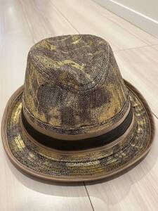 送料無料 ほぼ新品 Grace Hats ブラウン ゴールド GOLD Brown 金 茶 グレースハット メンズ レディース ユニセックス ワンオーナー 美品