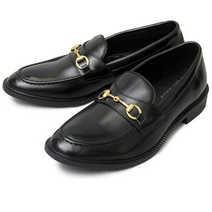 ☆ BLACK ☆ L(約27cm-27.5cm) ☆ glabella GOLD BIT LOAFER ローファー メンズ おしゃれ ビットローファー ビット 付き ゴールドビット