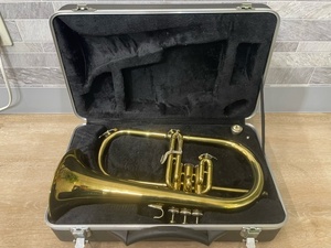 K5096◆ Behning＆Sons フリューゲル ホルン ロータリー式 金管楽器 吹奏楽 音楽 楽器 マウスピース ハードケース付