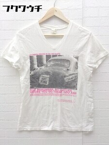 ◇ BEAMS ビームス 半袖 プリント Tシャツ カットソー S ホワイト * 1002799221733