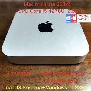 E Mac mini(late 2014)8GB 256SSD+HDD1TB
