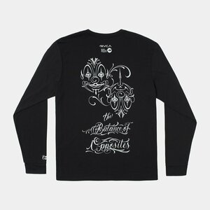 MISTER CARTOON RVCA FACES LONG SLEEVE TEE BLACK L ミスターカートゥーン ルーカ フェイス ロングスリーブTシャツ ロンT ブラック コラボ