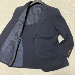 ランバンコレクション【裏地で魅せる一着】LANVIN collection テーラードジャケット ネイビー 濃紺 メンズ M〜L位