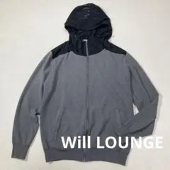 ナノユニバース Will LOUNGEプリント切替ZIPニットパーカー