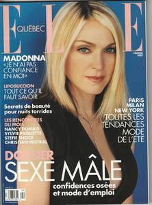 美品　MADONNA　マドンナ　表紙雑誌 　 ELLE QUEBEC（カナダ雑誌）　2001年　 表紙＋記事