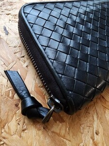 美品　ボッテガヴェネタ 長財布 イントレチャート BOTTEGA VENETA 小銭入れ ラウンドファスナー