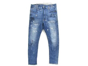 G-STAR RAW ジースターロウ D-STAQ 3D SLIM デニムパンツ ジーンズ ダメージ加工 クラッシュ ペイント★FG7267