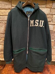 Champion チャンピオン 60年代 ランナーズタグ ランタグ カデットコート MSU パーカー メンズM ヴィンテージ 希少 レア 当時物 ウール