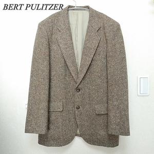 【BERT PULITZER】バートピューリッツァー　ツイードテーラードジャケット　茶系　メンズA5　M-L　200215-11827