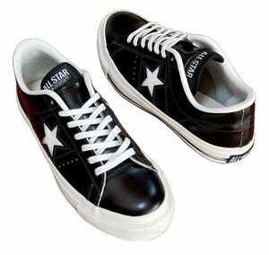 日本製 made in JAPAN コンバース ワンスター レザー CONVERSE ONE STAR J 黒 白 BLK/WHI サイズ26.0 [m-0204]