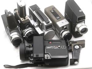 Canon 514 XL-S, MOTOR ZOOM 8, HONEYWELL ELMO, FUJICA Z450, Pacemaker Reflex ZOOM, Boots one ten 8mm ムービーカメラ 6台 ジャンク