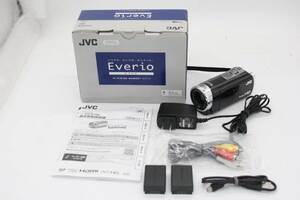 【返品保証】 【録画再生確認済み】JVC Everio GZ-E108-B ブラック 60x バッテリー 元箱付き ビデオカメラ v5513