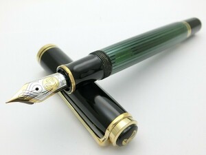 1000円スタート 万年筆 PELIKAN ペリカン SOUVERAN スーベレーン M800 緑縞 グリーンストライプ ペン先18C-750 EF 筆記用具 文房具 9 Z209