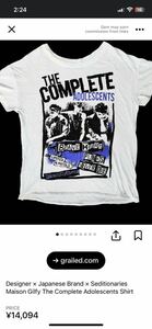 Tee フリーサイズバンドTシャツTHE COMPLETE ロック　パンクTシャツ　メンズ　フリーサイズホワイト白ヴィンテージ古着