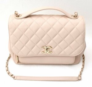 未使用品 CHANEL シャネル 【ココマーク マトラッセ キャビアスキン 2WAY チェーンショルダーバッグ A93608】ピンクベージュ×ゴールド金具