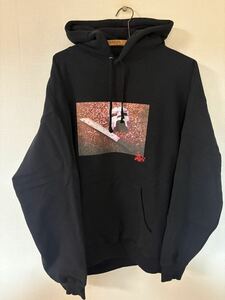 美品　23fw supreme mf doom シュプリーム スウェットパーカー Hooded パーカー ブラック プルオーバー 黒 XL LOGO SWEAT