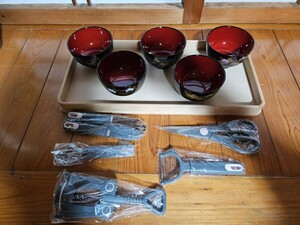 汁椀５客 セット和食器 漆器 天然木 キッチンセット 未使用品 