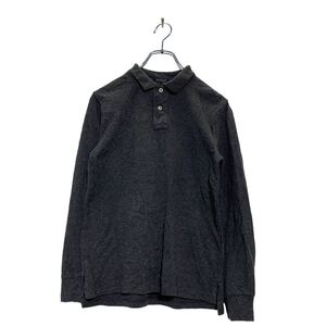 POLO RALPH LAUREN 無地 長袖 ポロシャツ M 10-12 キッズ グレー ポロラルフローレン 古着卸 アメリカ仕入 a601-5969