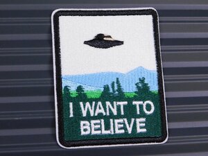 ◆送料\110◆【I WANT TO LEAVE】※《アイロン刺繍ワッペン／UFO・未確認飛行物体》　アメリカン雑貨　刺繍ワッペン　アイロンワッペン