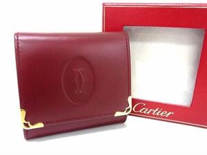 ■新品同様■ Cartier カルティエ マストライン レザー コインケース コインパース 小銭入れ メンズ レディース ボルドー系 AU5067