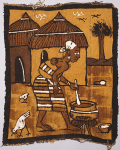 アフリカ　マリ　ボゴランフィニ　絵布　Mサイズ　No.9　泥染め布　コットン　織布　飾り布　タペストリー