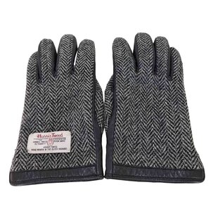 Harris Tweed(ハリスツイード) 異素材切替ヘリンボーンレザーグローブ メンズ 表記無 中古 古着 0325