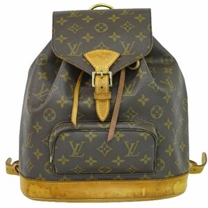 本物 ルイヴィトン LOUIS VUITTON LV モンスリ MM リュックサック バックパック モノグラム ブラウン M51136